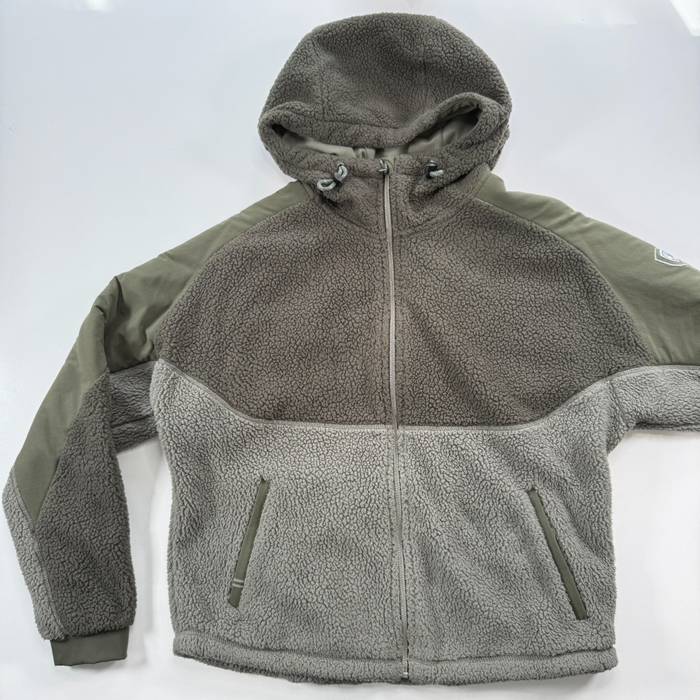 KUHL Elixir Hoody High-Pile Italian Fleece Jacket Womens Small Green Lightweight